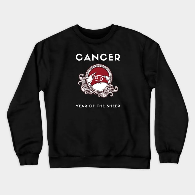 CANCER / Year of the SHEEP Crewneck Sweatshirt by KadyMageInk